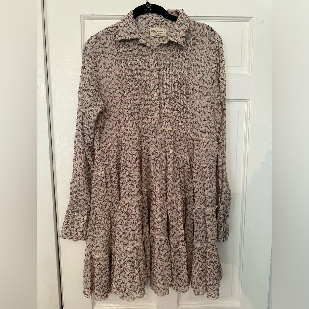 Denim & Supply Ralph Lauren Floral Button Down Shirt - Red and White